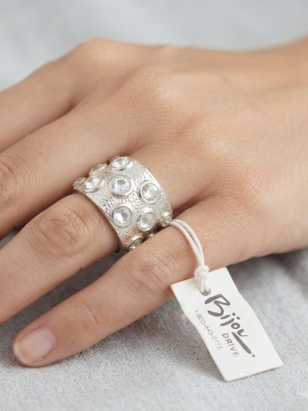 Bijou Bold & Brilliant: Wide-Band Silver Statement Ring